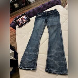 Low rise boot cut jeans